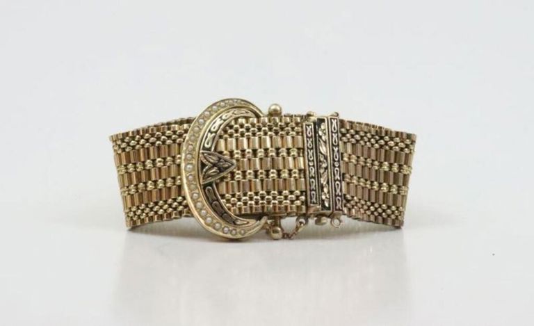 14k yellow gold pearl bracelet