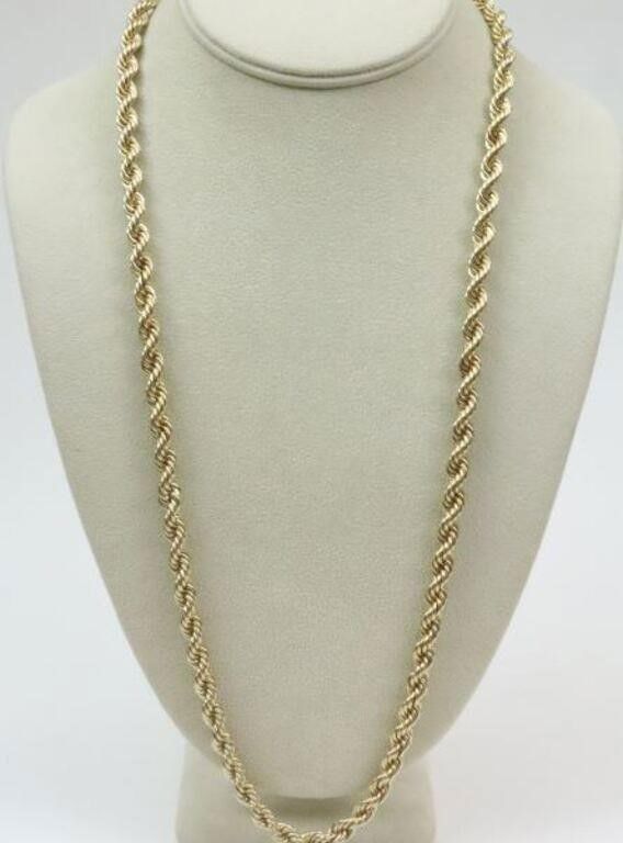 14k yellow gold rope necklace