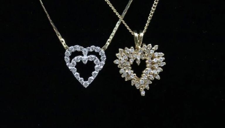 14k gold diamond heart pendant necklaces