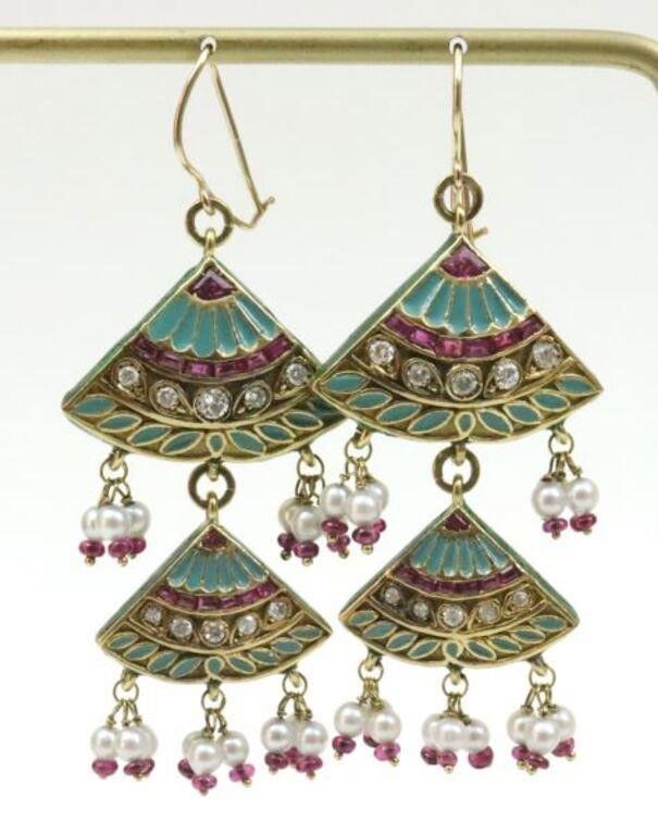 18k yellow gold diamond earrings