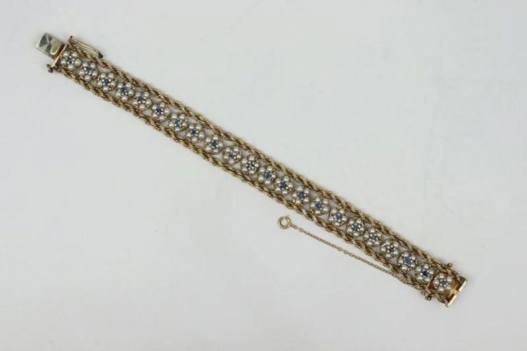 14k yellow gold pearl bracelet