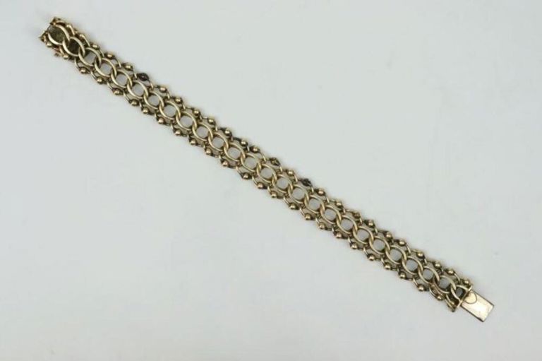 14k gold fancy link bracelet