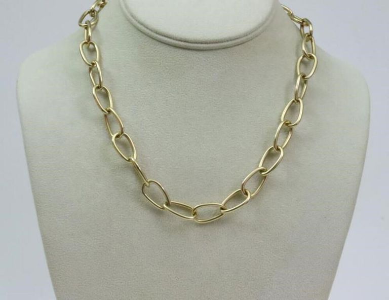 18k gold cable link necklace