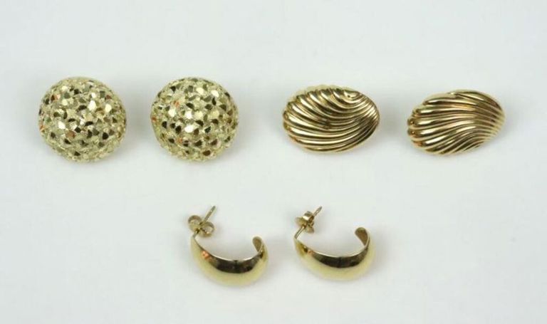 14k gold earring set
