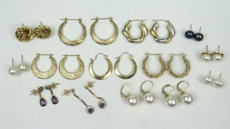 14k gold earrings set