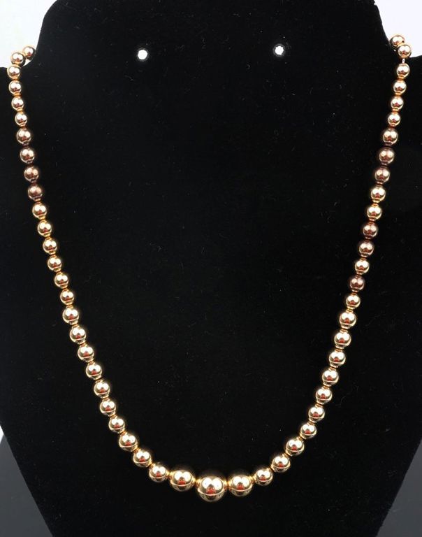 18k yellow gold bead necklace