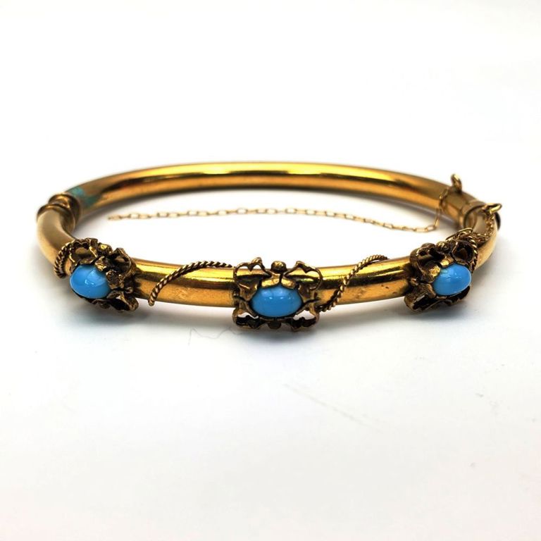 14k gold turquoise bracelet