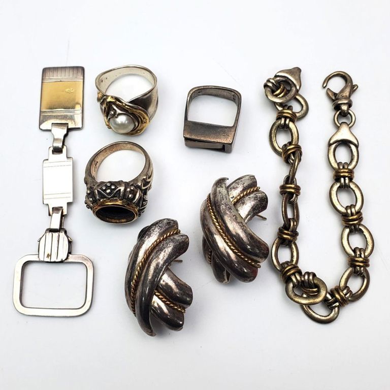 Gold and silver jewelry lot
