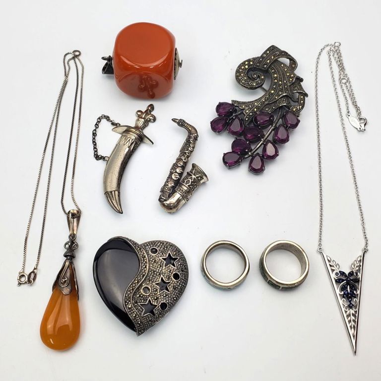 Vintage sterling silver jewelry lot