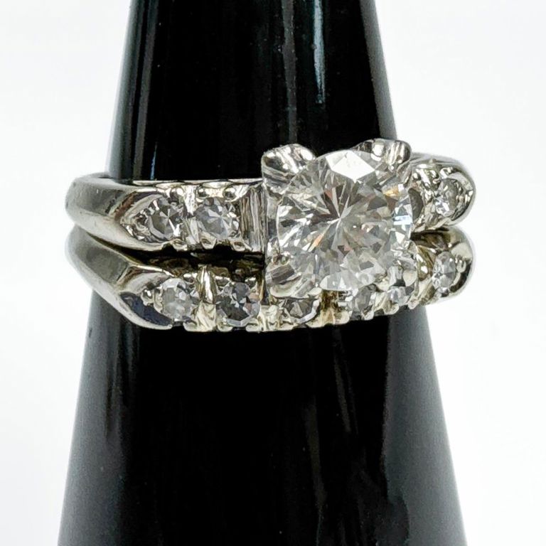 14k white gold diamond wedding rings