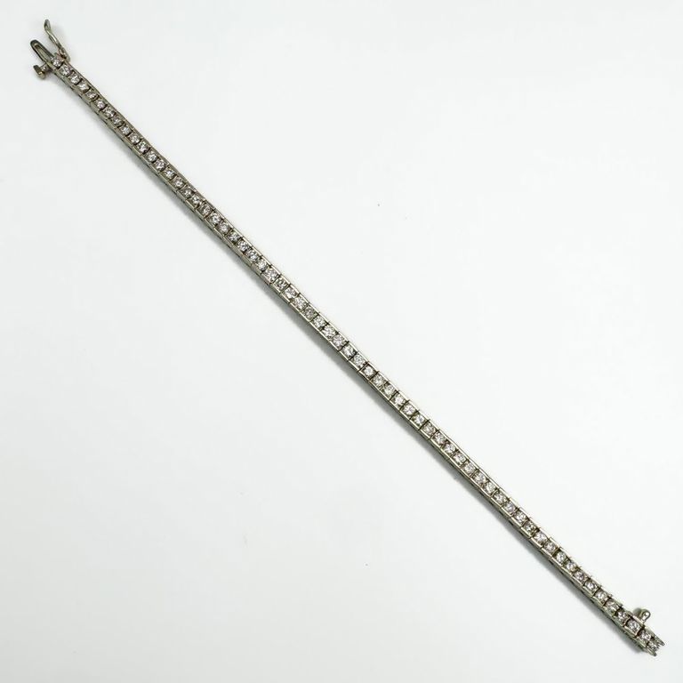 14k white gold diamond tennis bracelet