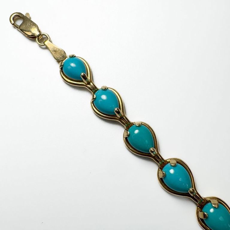 14k gold turquoise bracelet