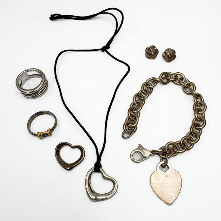 Sterling silver and 18k gold jewelry lot
