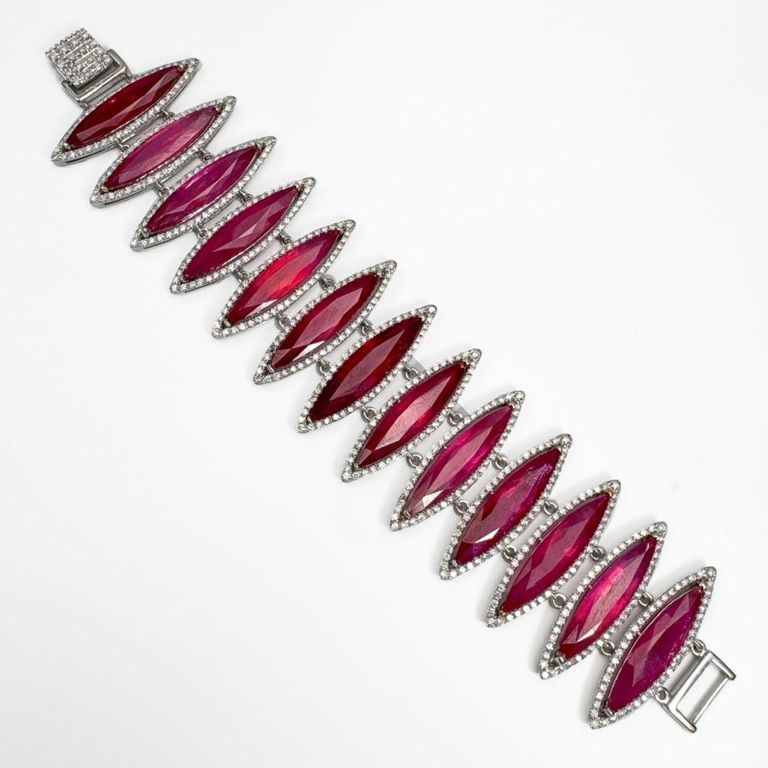 18k gold ruby and diamond bracelet