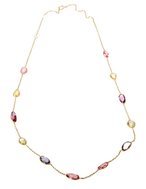 18k gold sapphire necklace