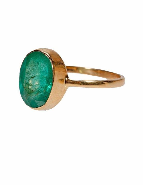 14k gold emerald ring