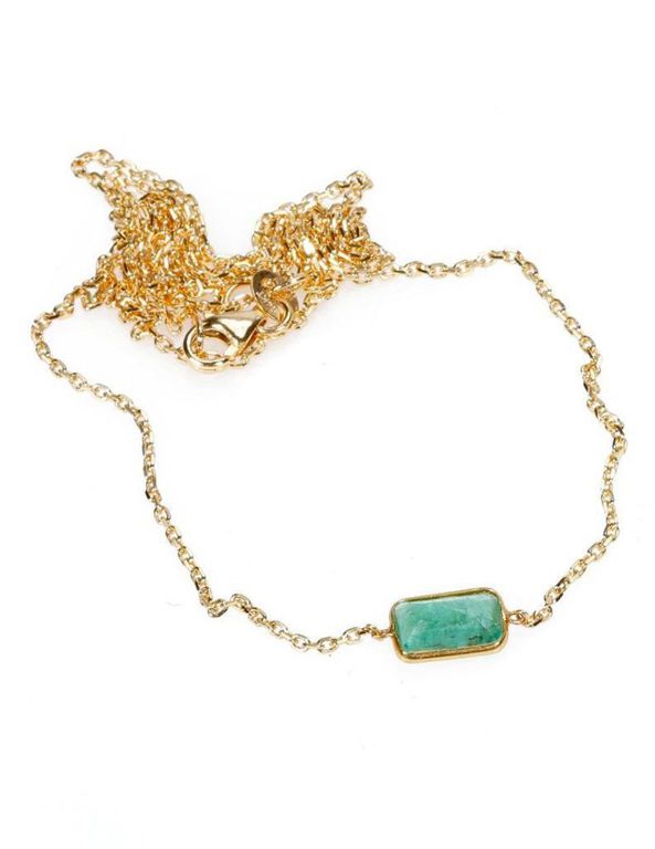 14k gold emerald pendant necklace