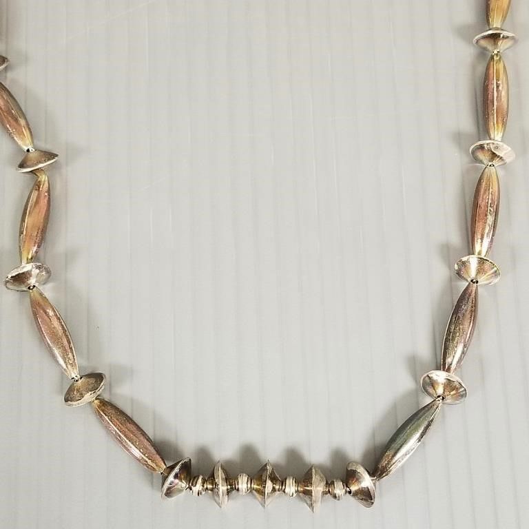Sterling silver bead necklace