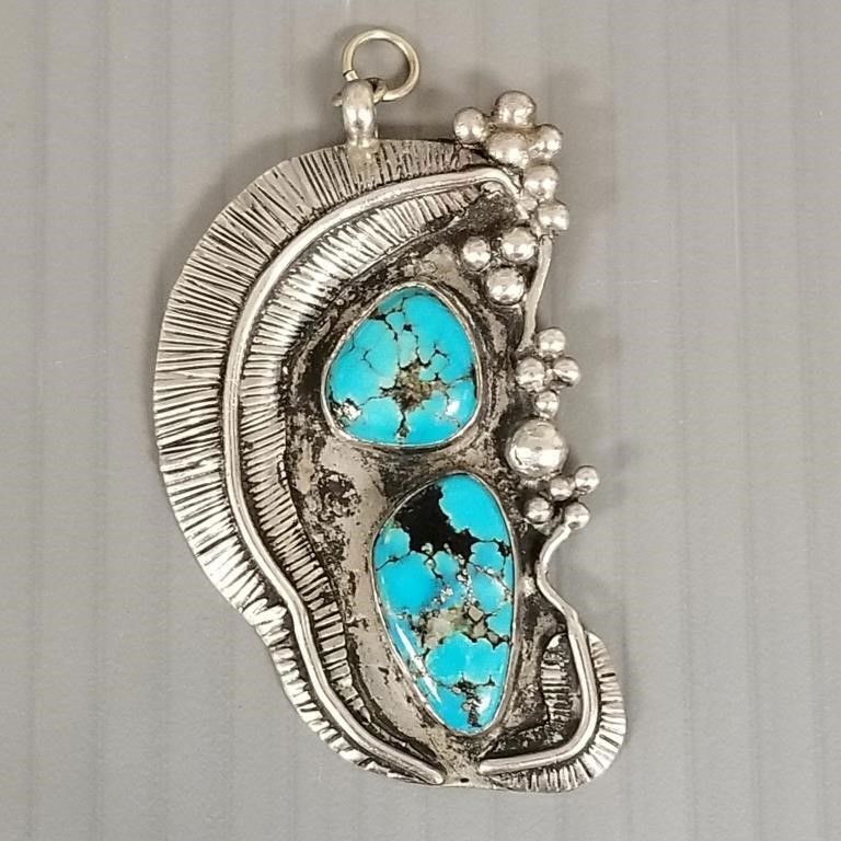 Sterling silver turquoise pendant