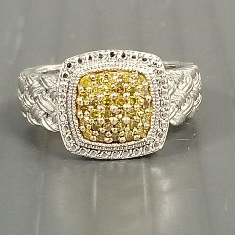 Sterling silver diamond ring