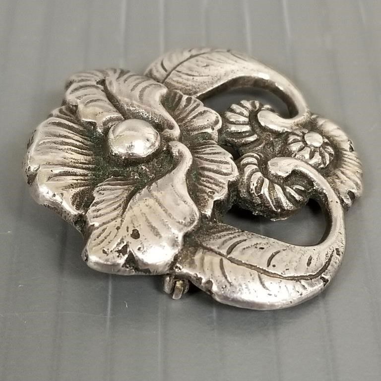Sterling silver Art Nouveau brooch