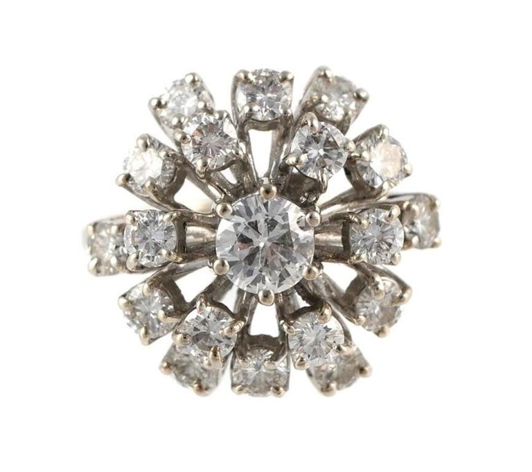 14k white gold diamond ring