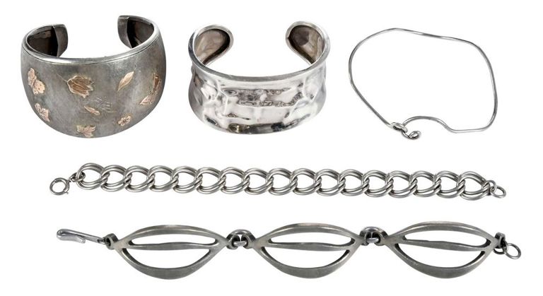 Sterling silver and pewter bracelet collection