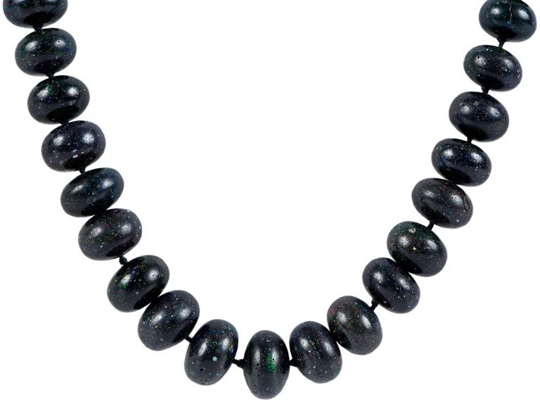 Black opal bead strand