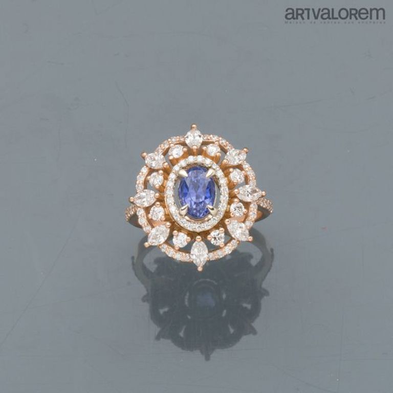 18k rose gold violet sapphire ring