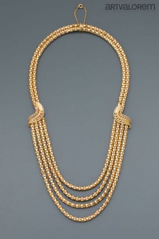 18k gold drapery necklace