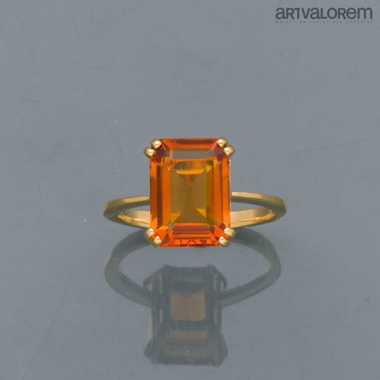 18k yellow gold citrine ring