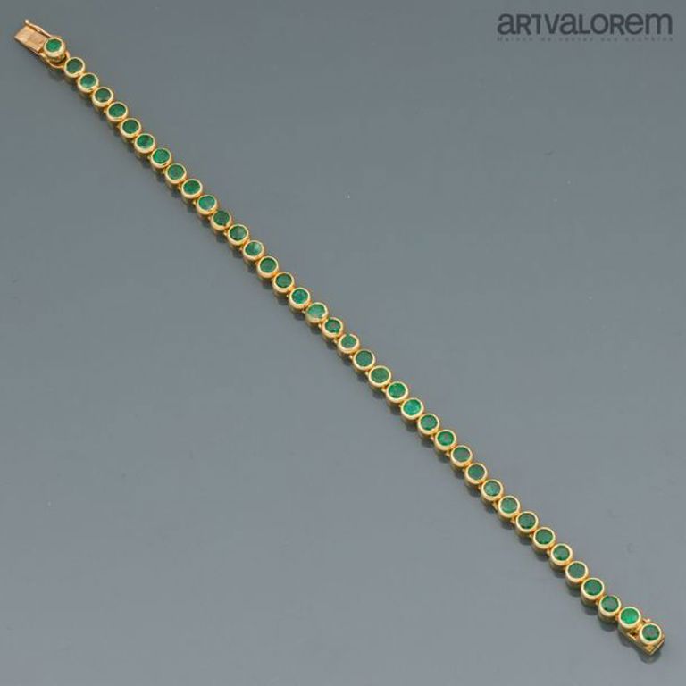 18k gold emerald river bracelet