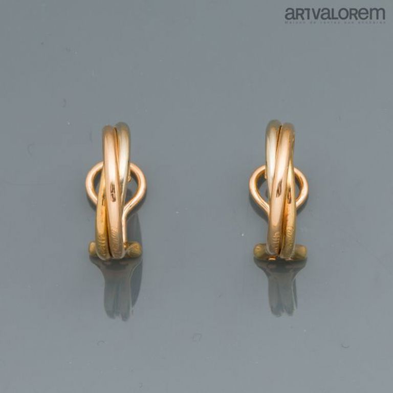 18k trinity gold Cartier earrings