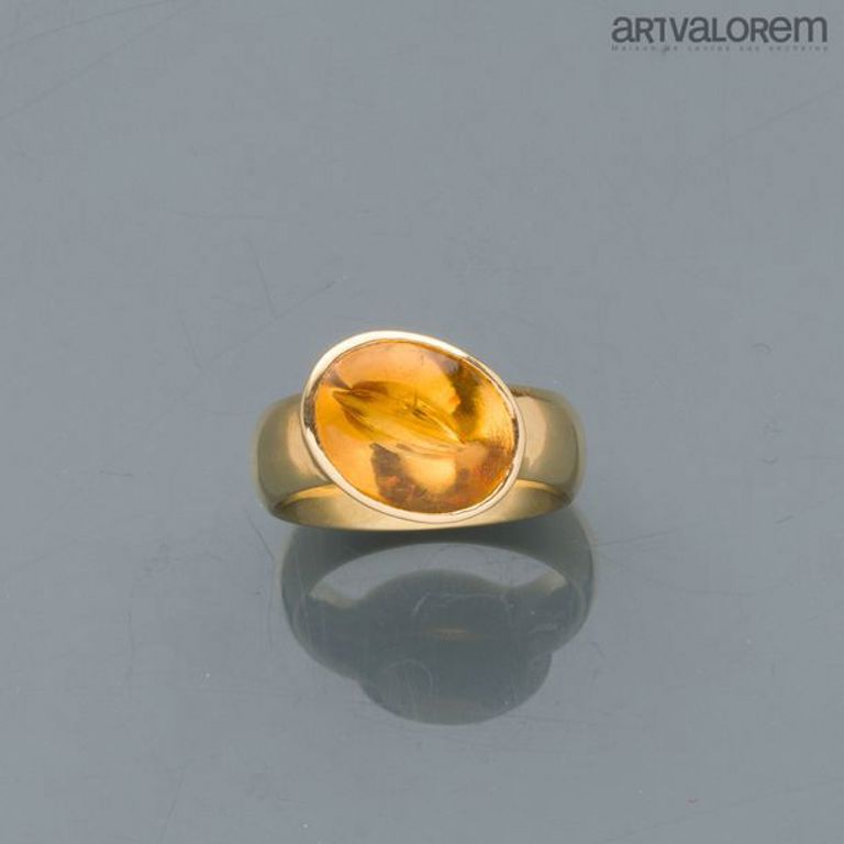 18k gold citrine ring