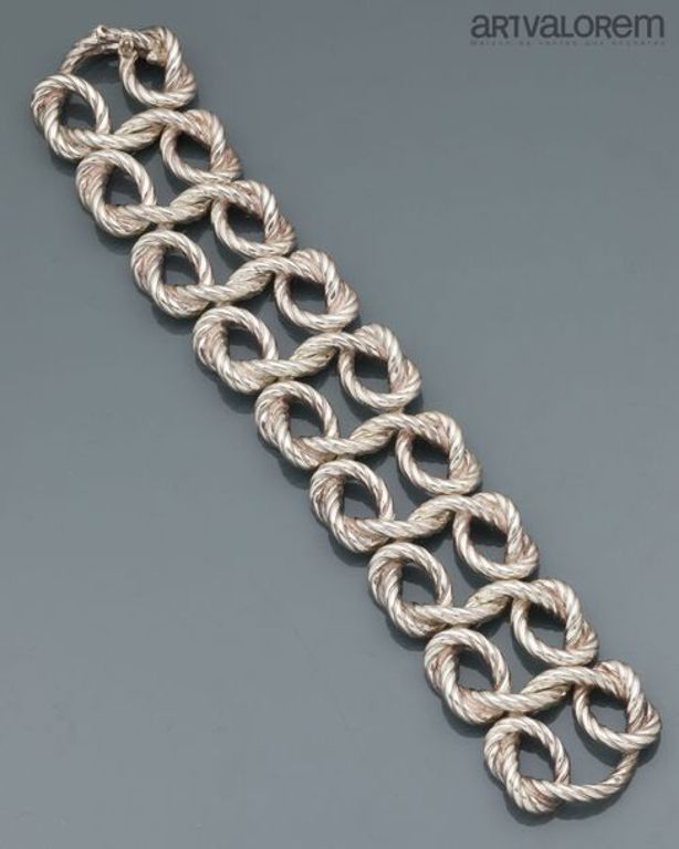800 silver double cord curb bracelet