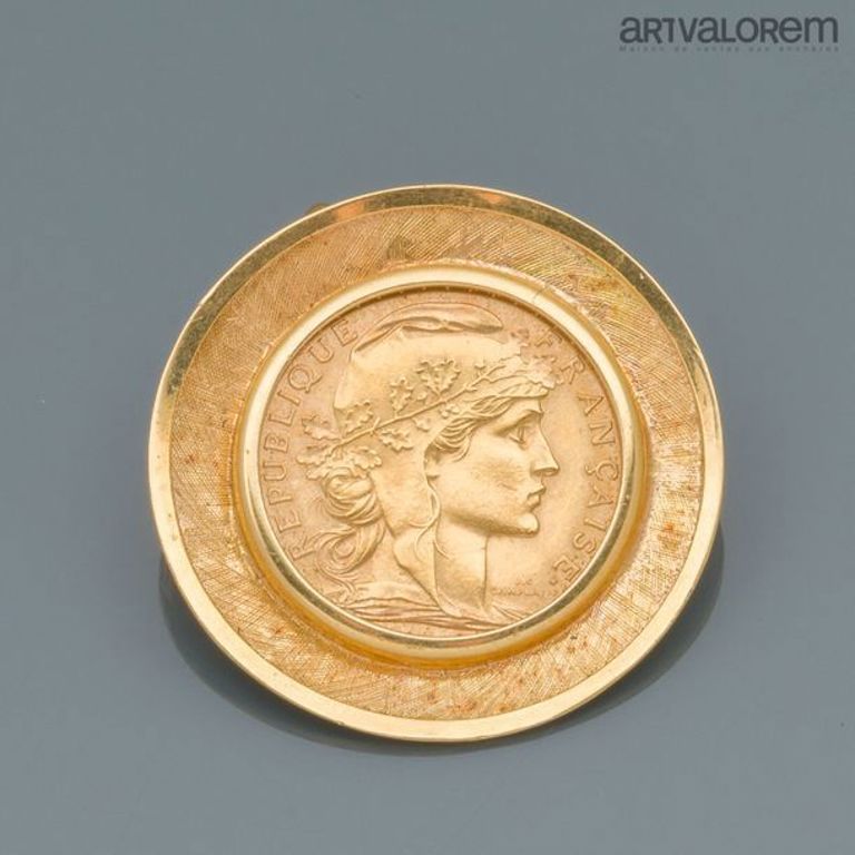 18k yellow gold brooch-pendant