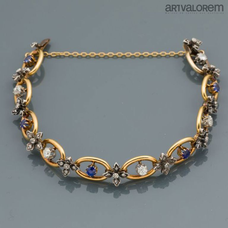 18k yellow gold sapphire bracelet