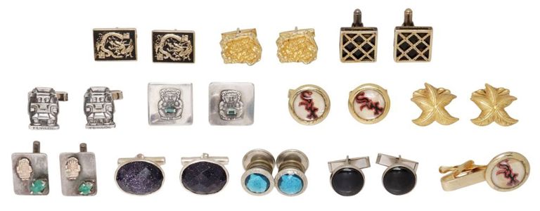 Silver and mixed metal cufflinks set