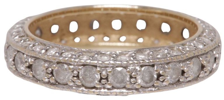 14k two-tone gold diamond band