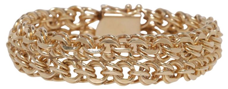 14k gold double-row curb link bracelet