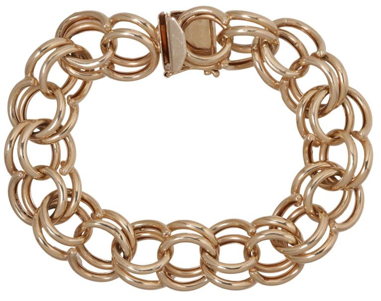 14k gold circular link bracelet