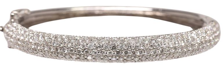 14k white gold diamond bangle bracelet