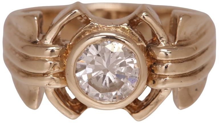 14k yellow gold diamond ring