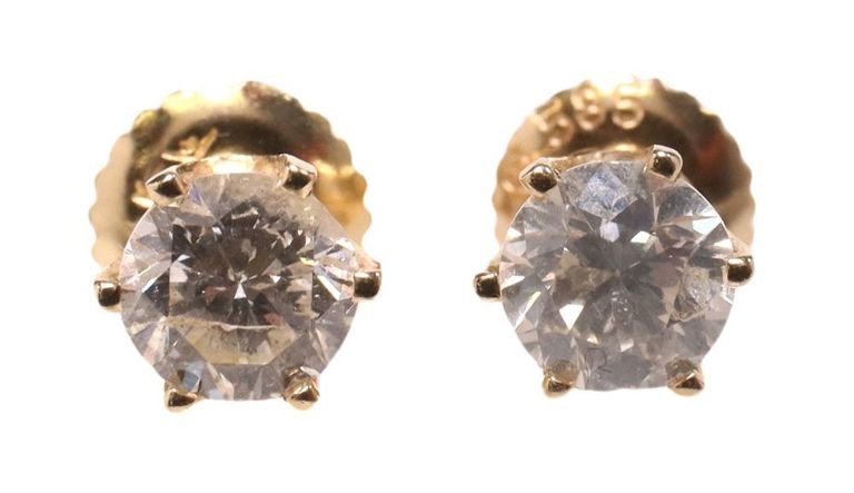 14k yellow gold diamond earrings