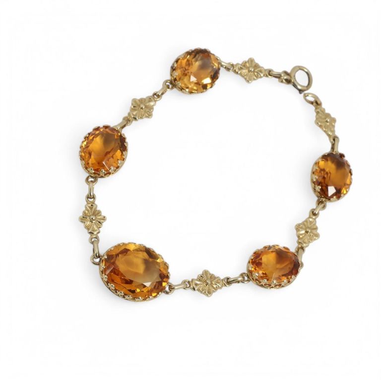 Gold citrine bracelet