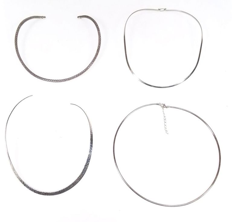 Sterling silver collar necklace set