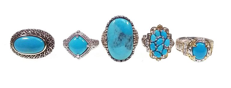 Sterling silver turquoise ring set