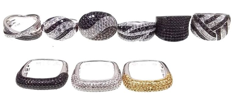 Sterling silver cubic zirconia ring set