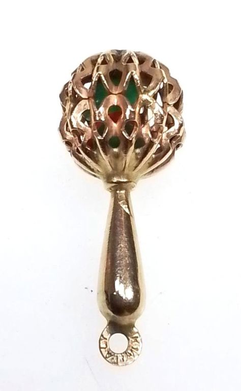 14k gold rattle charm