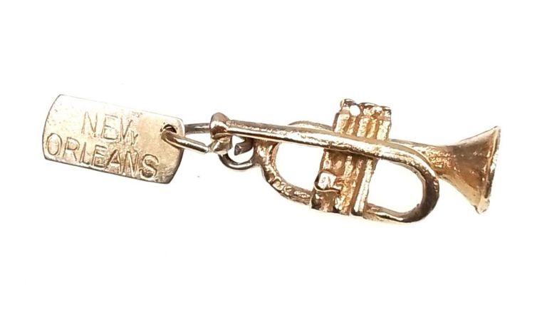 14k gold trumpet charm